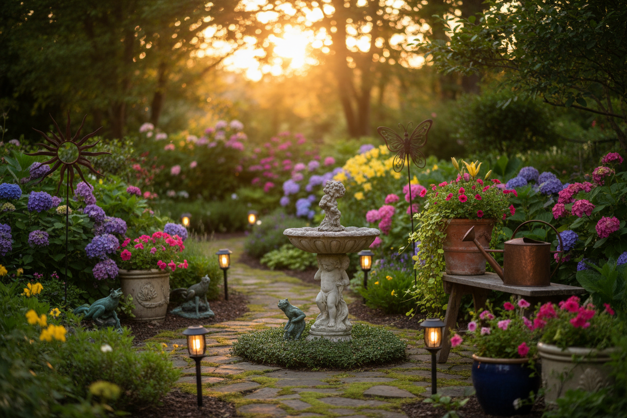Garden Décor

Bring personality to your garden with elegant decor—solar lights, garden stakes, statues, and accessories that brighten every corner. (make it real photo)