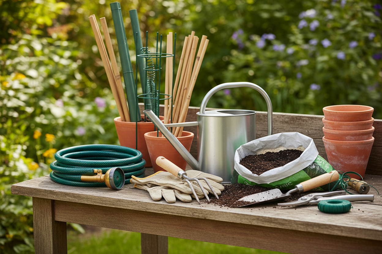 Outdoor Essentials

Everything you need to create and maintain a vibrant outdoor space, including watering systems, plant supports, gloves, and more. (make it real photo)