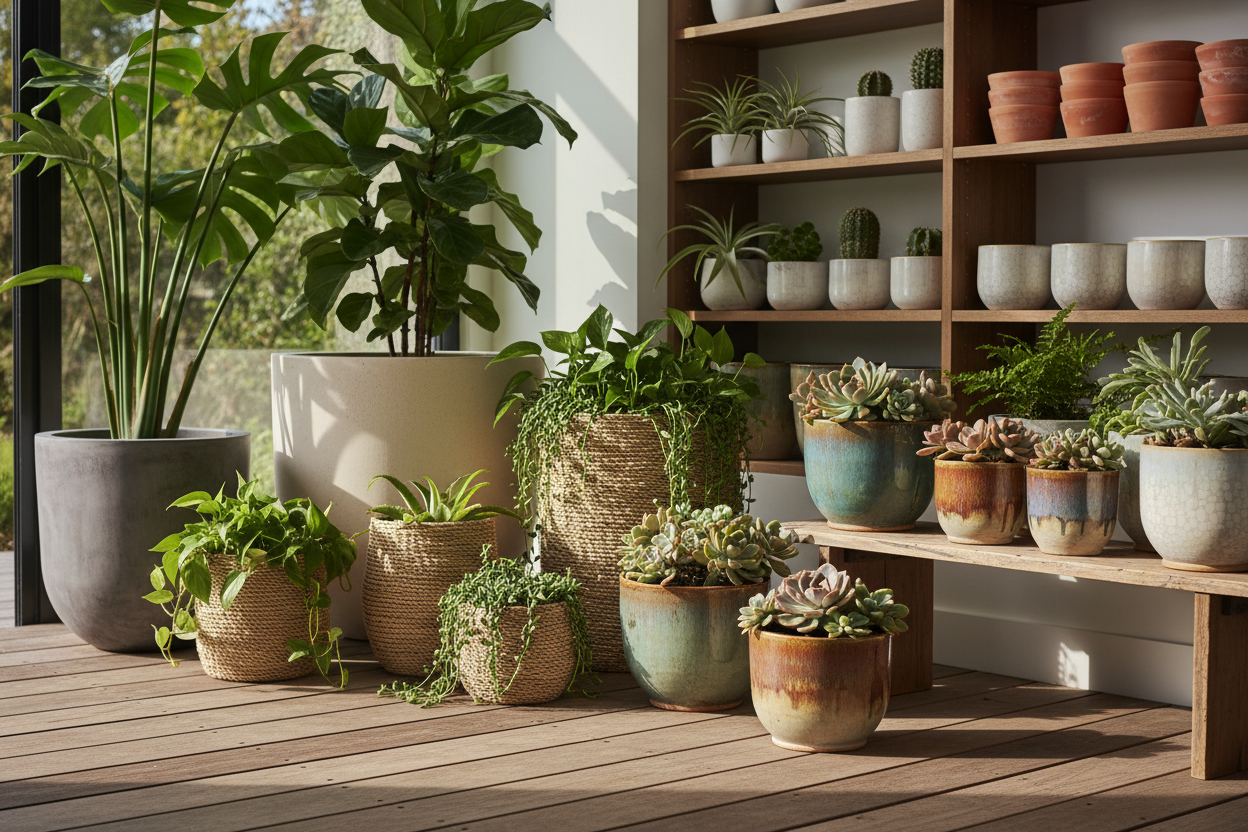 Pots & Planters

Stylish and functional planters for every space—balconies, patios, entryways, and indoor gardens. Choose from ceramic, eco-friendly, modern, and classic designs.  (make it real photo)